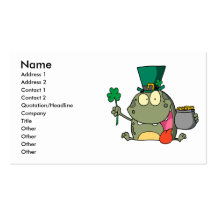 st paddy patty day froggy frog business card