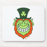 St Paddy's Day Leprechaun Grinning from Ear to Ear mousepads