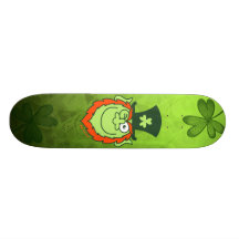 St Paddy's Day Leprechaun Winking and Smiling Skate Board Decks