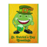 St. Pat Green Man Greeting Postcard