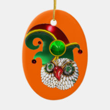 ST PATRICK JEWEL OWL AND  ELF HAT WITH SHAMROCK CHRISTMAS TREE ORNAMENTS