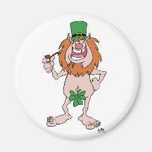 St Patrick Leprechaun (and Shamrock) Fridge magnet