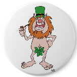 St Patrick Leprechaun button badge