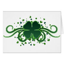 St. Patrick’s Day Shamrock Swirls Greeting Card