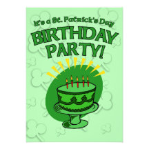 St. Patrick's Birthday Party Invite Customisable