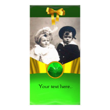 ST PATRICK'S CELTIC HEART SHAMROCK PHOTO TEMPLATE CUSTOMIZED PHOTO CARD
