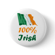 St. Patricks Day 100% Irish Pin