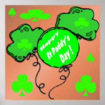 St Patrick's Day Balloons Poster