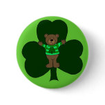 St. Patrick's day bear in green button