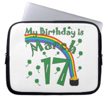 St. Patrick's Day Birthday Computer Sleeve