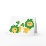 St Patrick's Day Cartoon Lions greeting card