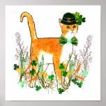 St. Patrick's Day Cat posters