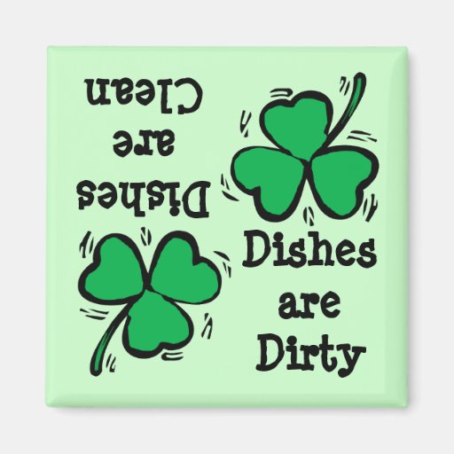St. Patrick's Day  Clover Clean Dirty Diswasher Refrigerator Magnet
