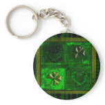 ST. PATRICK'S DAY CLOVER GRUNGE TEMPLATE keychains