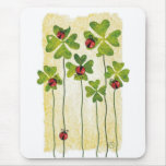 st. patrick's day clover & ladybugs mousepads
