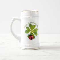 st. patrick's day clover & ladybugs coffee mugs