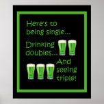 St Patrick's Day Drinking Doubles Party Poster posters
