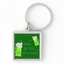 St Patricks Day Drinks Well Keychain
