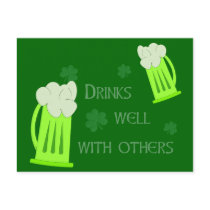 St Patricks Day Drinks Well Postcard