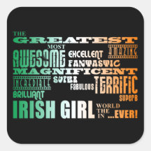 St Patrick's Day : Greatest Irish Girl in World Stickers