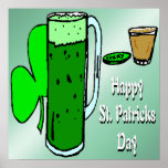 St Patrick's Day Green Beer Poster posters