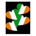 St patricks day hearts postcard