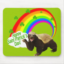 St. Patrick's Day Honey Badger Mouse Pad