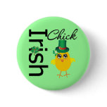 St. Patrick's Day Irish Chick Pinback Buttons