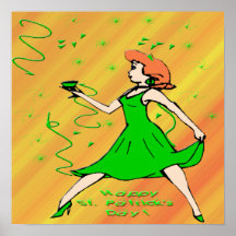 St Patrick's Day Irish Lass Poster