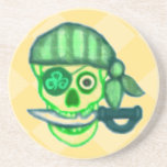 St. Patrick's Day Irish Pirate Skull  Coaster coasters