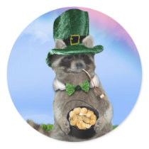 St Patrick's Day - Lucky Racoon Sticker