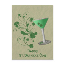 St Patrick's Day Martini Post Card