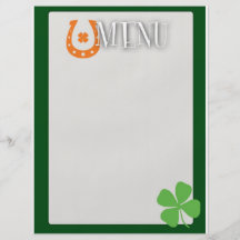 St Patrick's Day Menu Flyer