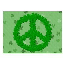 St Patrick's Day Peace Sign Business Card Templates