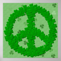 St Patrick's Day Peace Sign Poster