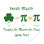 St Patricks Day & Pi Day Sticker Label Name Tags