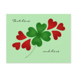 St. Patrick's Day romance 4 leaf clover and hearts Postcards