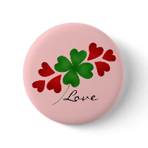 St. Patrick's day romance shamrock and hearts Pin