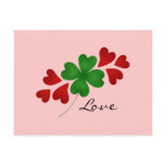 St. Patrick's day romance shamrock and hearts postcards