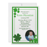 St. Patrick's Day Shamrock *PHOTO* Birthday 5x7 invitations