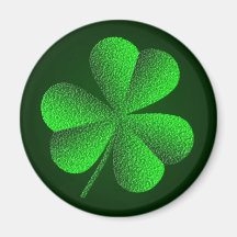 St Patricks Day Shamrock Round Magnet