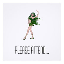 St. Patrick's Day Sprite 4 - Green Fairy Personalized Invitations