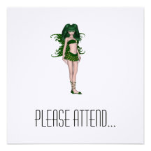 St. Patrick's Day Sprite 5 - Green Fairy Personalized Invite