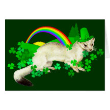 St. Patrick's Day Weasel Card