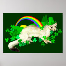 St. Patrick's Day Weasel Poster