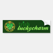 St. Patrick's Heart Lucky Charm Bumper Sticker