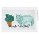 St. Patrick's Hippo Greeting Cards
