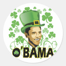 St Patrick's Irish O'Bama 2009 Round Stickers