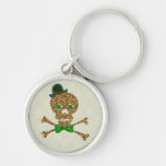 St. Patrick's Leopard Skull Keychains