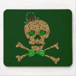 St. Patrick's Leopard Skull Mouse Pads